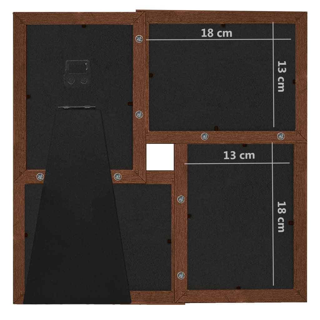 Collage Photo Frame for 4x(13x18 cm) Picture Dark Brown MDF
