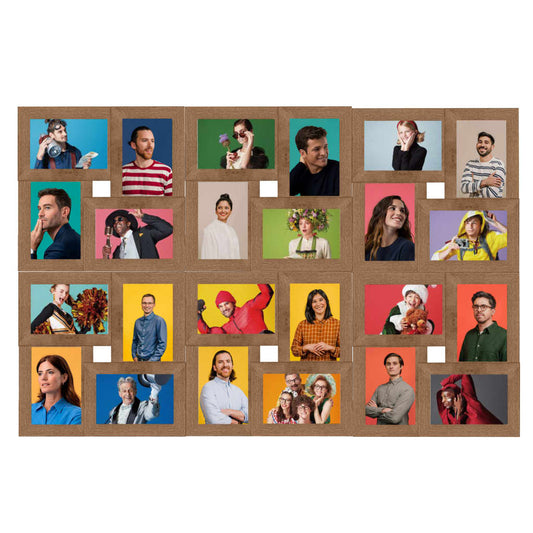 Collage Photo Frame for 24x(13x18 cm) Picture Light Brown MDF Collage Photo Frame for 24x(13x18 cm) Picture Light Brown MDF