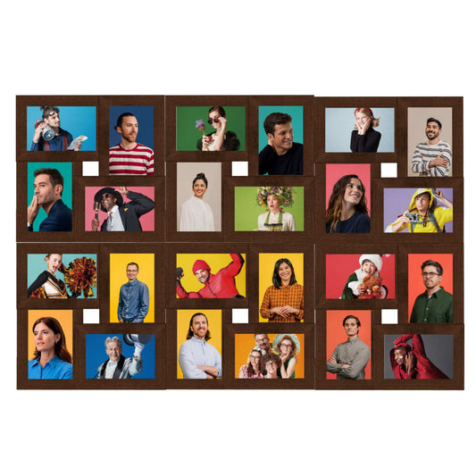 Collage Photo Frame for 24x(13x18 cm) Picture Dark Brown MDF Collage Photo Frame for 24x(13x18 cm) Picture Dark Brown MDF