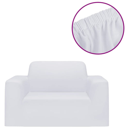 Stretch Couch Slipcover White Polyester Jersey Stretch Couch Slipcover White Polyester Jersey