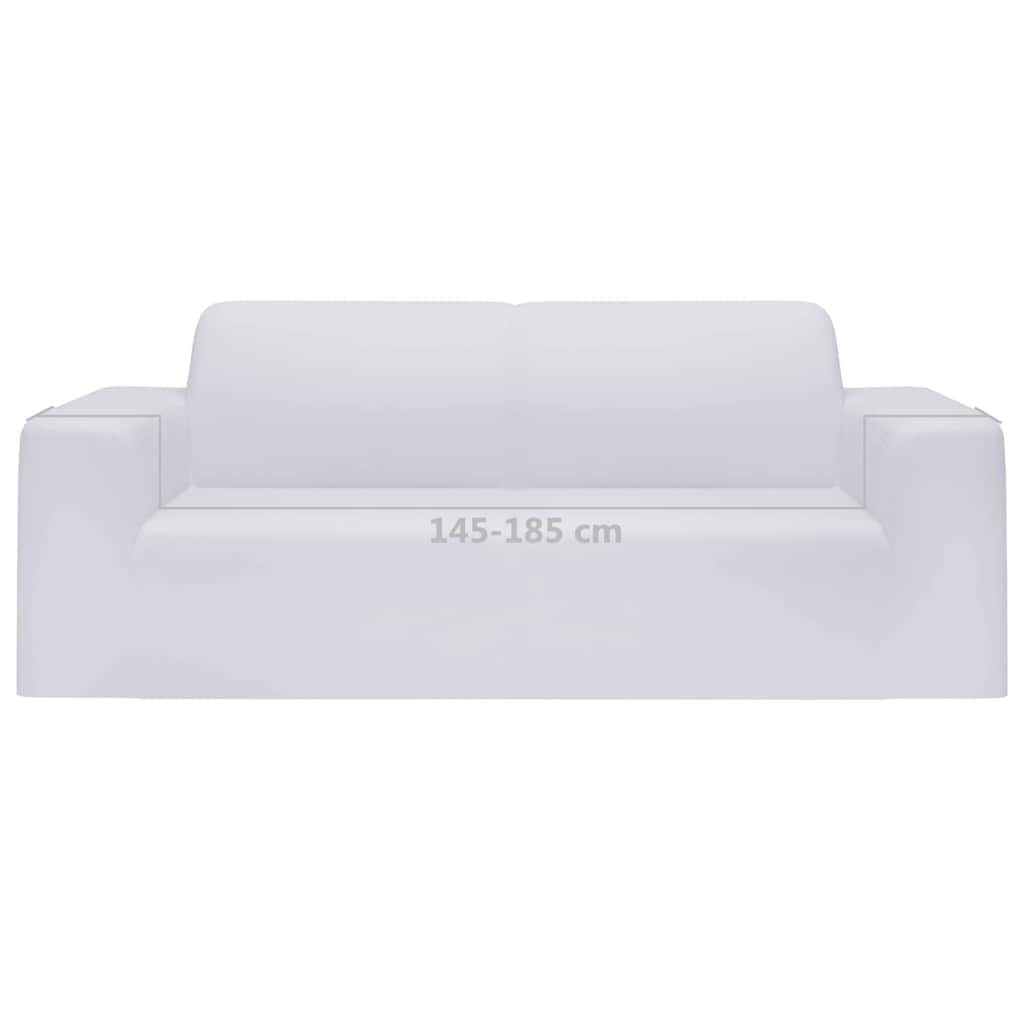 2-Seater Stretch Couch Slipcover White Polyester Jersey
