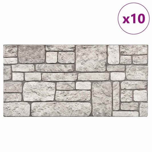 Wall Panels 10 pcs 100 x 50 cm Grey EPS Foam Wall Panels 10 pcs 100 x 50 cm Grey EPS Foam