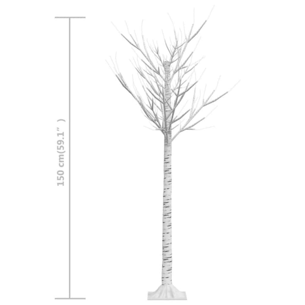 Christmas Tree 156 LEDs 1,5 m Cold White Willow Indoor Outdoor