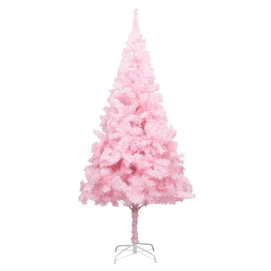 Artificial Pre-lit Christmas Tree with Ball Set Pink 210 cm PVC Artificial Pre-lit Christmas Tree with Ball Set Pink 210 cm PVC