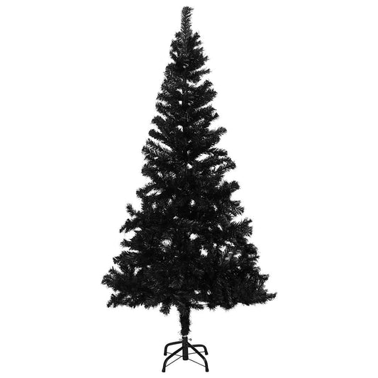 Artificial Pre-lit Christmas Tree with Ball Set Black 240 cm PVC Artificial Pre-lit Christmas Tree with Ball Set Black 240 cm PVC