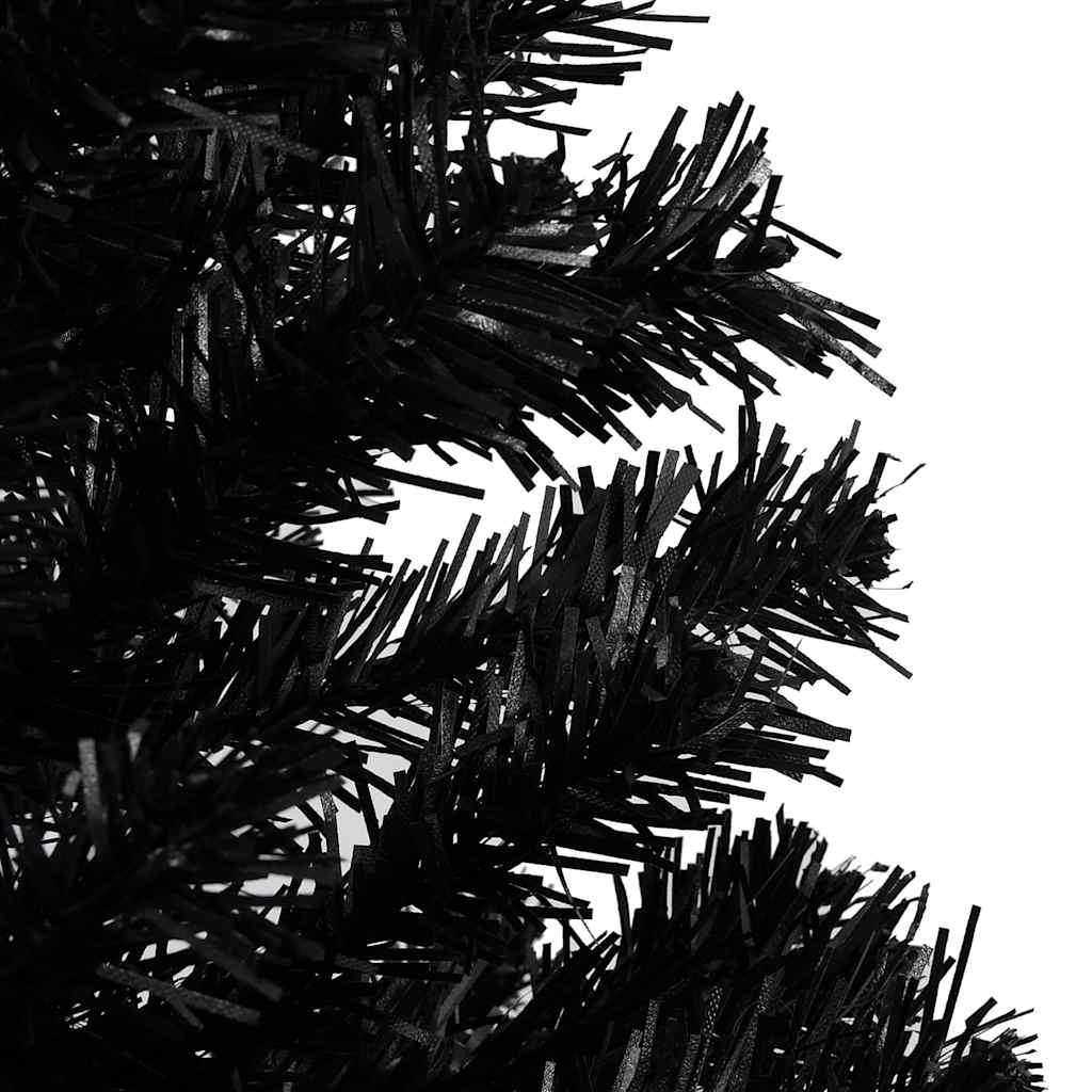 Artificial Pre-lit Christmas Tree with Ball Set Black 240cm PVC