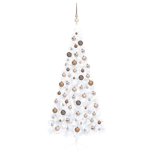 Artificial Half Pre-lit Christmas Tree Ball Set White 240 cm Artificial Half Pre-lit Christmas Tree Ball Set White 240 cm