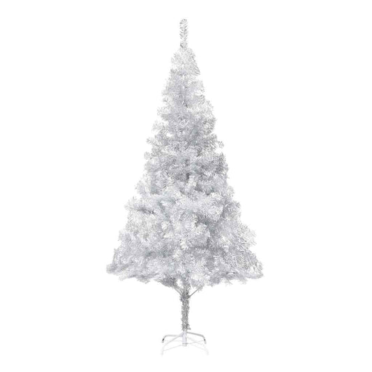 Artificial Pre-lit Christmas Tree with Ball Set Silver 180 cm PET Artificial Pre-lit Christmas Tree with Ball Set Silver 180 cm PET