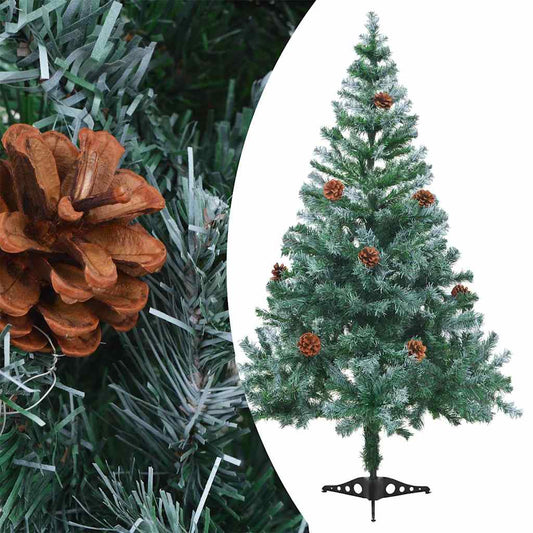Frosted Pre-lit Christmas Tree with Ball Set Pinecones 150 cm Frosted Pre-lit Christmas Tree with Ball Set Pinecones 150 cm