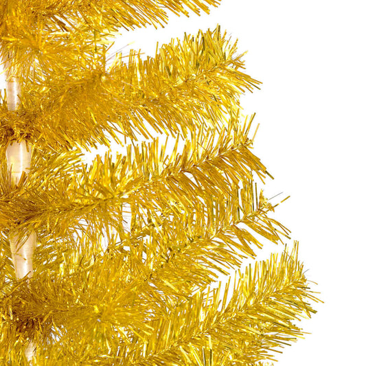 Artificial Pre-lit Christmas Tree with Ball Set Gold 210 cm PET Artificial Pre-lit Christmas Tree with Ball Set Gold 210 cm PET