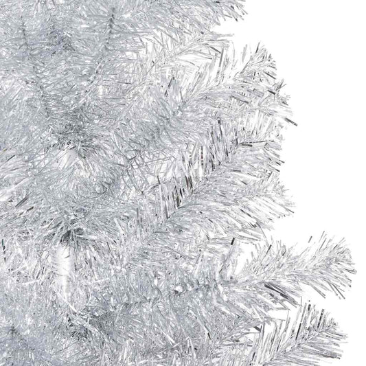 Artificial Pre-lit Christmas Tree with Ball Set Silver 240 cm PET Artificial Pre-lit Christmas Tree with Ball Set Silver 240 cm PET