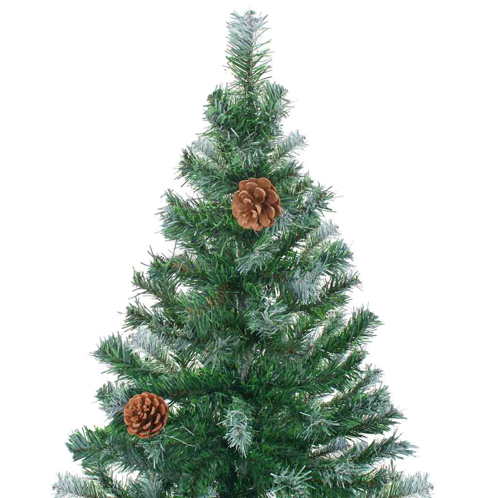 Artificial Pre-lit Christmas Tree with Ball Set Pinecones 210cm