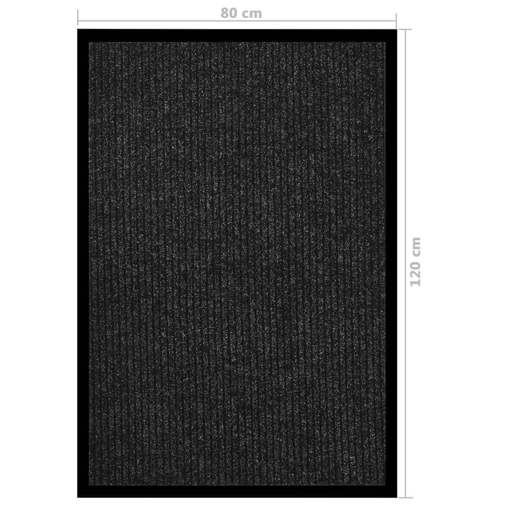 Doormat | Striped Anthracite | 100% Polypropylene, Vinyl | 80x120 cm