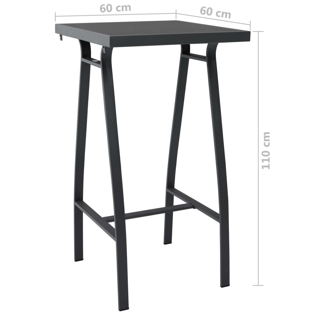 Garden Bar Set | Black | Tempered glass | Durable | Garden Bar Set