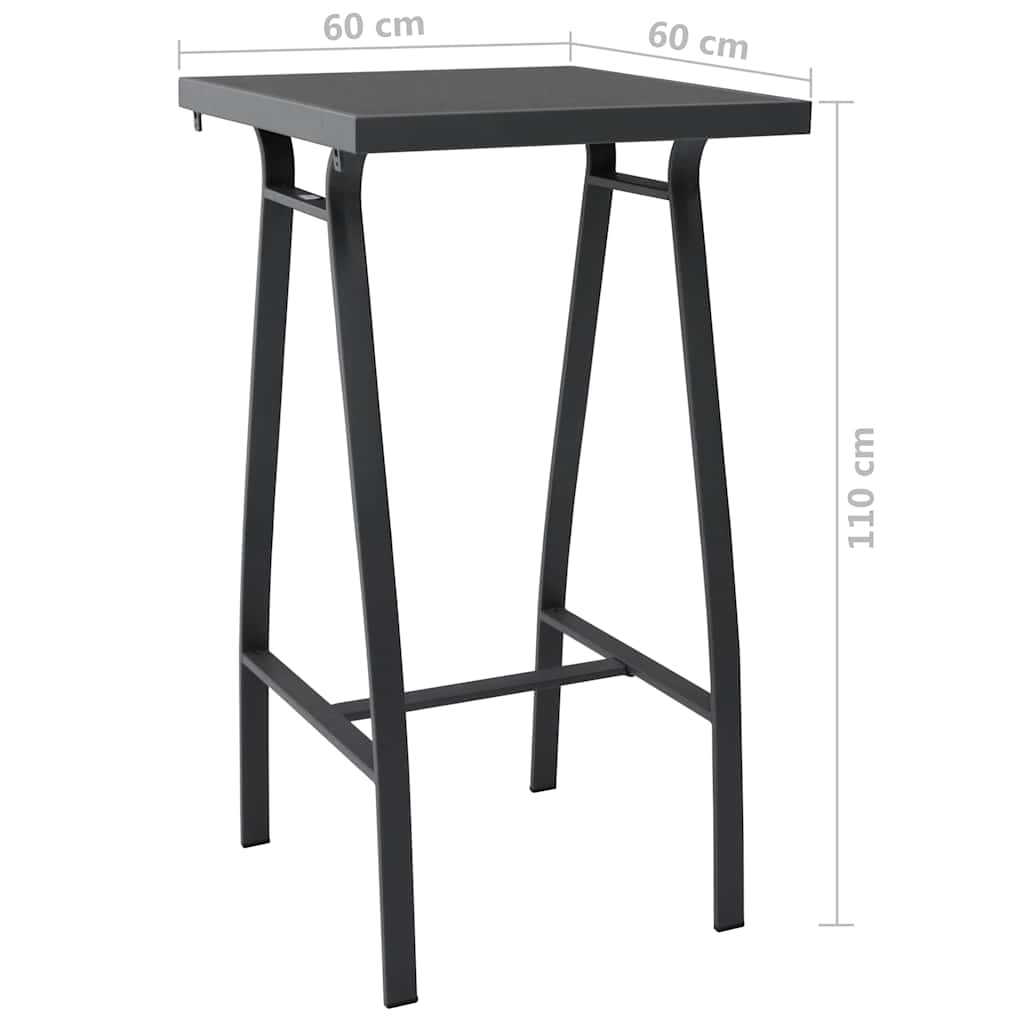 5 Piece Garden Bar Set Black and Grey