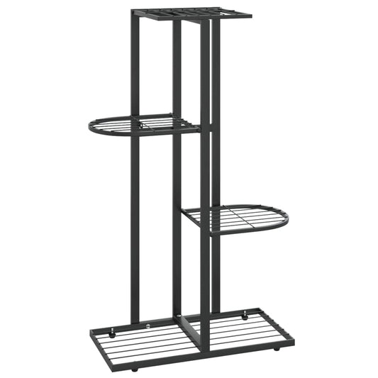 4-Floor Flower Stand 43x22x76 cm Black Metal 4-Floor Flower Stand 43x22x76 cm Black Metal