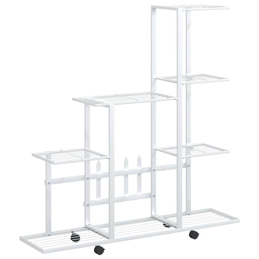 Flower Stand with Wheel 94.5x25x92.5 cm White Metal Flower Stand with Wheel 94.5x25x92.5 cm White Metal