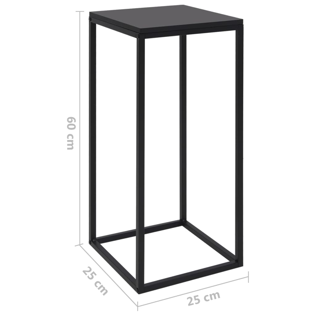 336128 vidaXL Side Tables 2 pcs Black Steel