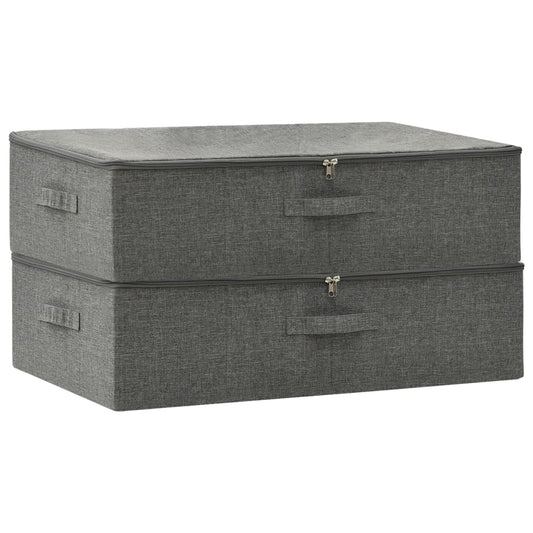 Storage Boxes 2 pcs Fabric 70x40x18 cm Anthracite Storage Boxes 2 pcs Fabric 70x40x18 cm Anthracite