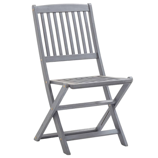 Outdoor Chair | Set of 8 | Grey | Acacia Wood | Standard | Foldable Outdoor Chair | Set of 8 | Grey | Acacia Wood | Standard | Foldable