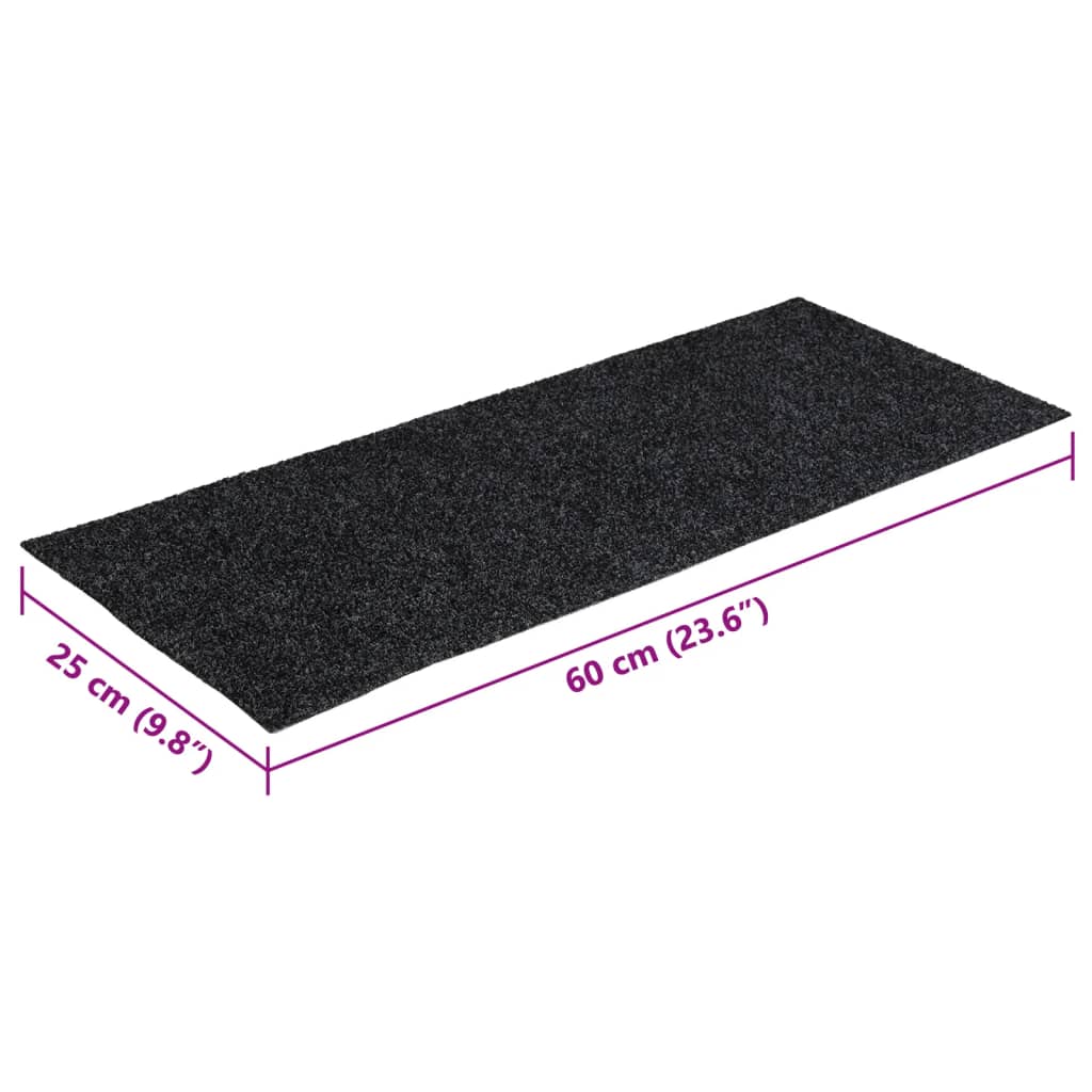 Stair Mats Self-adhesive 15 pcs 60x25 cm Dark Grey Rectangular