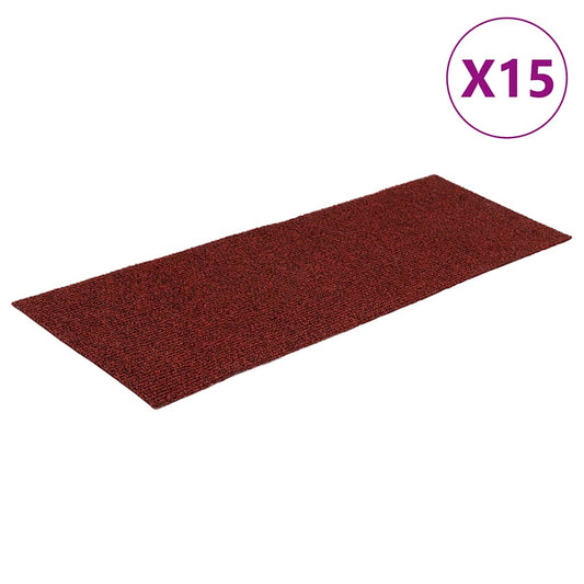Stair Mats Self-adhesive 15 pcs 60x25 cm Bordeaux Red Rectangular Stair Mats Self-adhesive 15 pcs 60x25 cm Bordeaux Red Rectangular