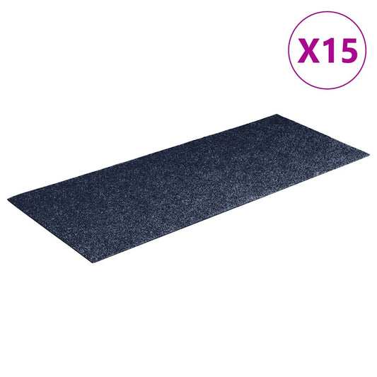 Stair Mats Self-adhesive 15 pcs 60x25 cm Grey Blue Rectangular Stair Mats Self-adhesive 15 pcs 60x25 cm Grey Blue Rectangular