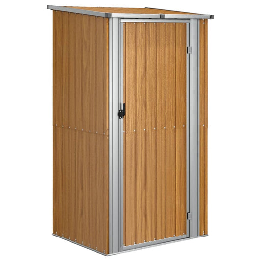Garden Shed Brown 118.5x97x209.5 cm Galvanised Steel Garden Shed Brown 118.5x97x209.5 cm Galvanised Steel