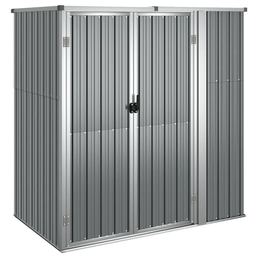 Garden Tool Shed Grey 161x89x161 cm Galvanised Steel Garden Tool Shed Grey 161x89x161 cm Galvanised Steel