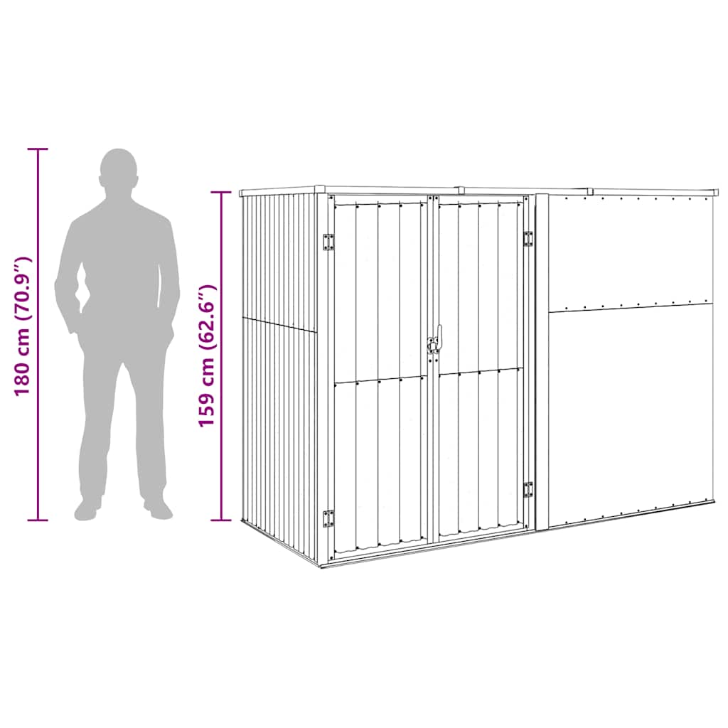 Tool Shed | Grey | Galvanised Steel | Large | Garden Tool Shed