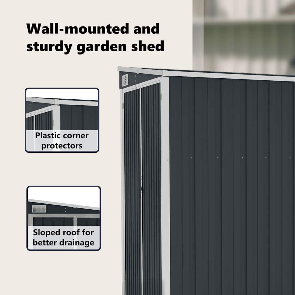 Garden Shed | Anthracite | Galvanised steel | 118x194x178 cm