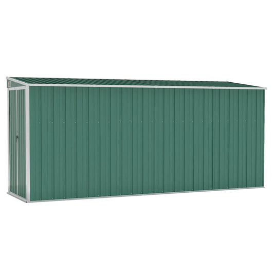 Wall-mounted Garden Shed Green 118x382x178 cm Galvanised Steel Wall-mounted Garden Shed Green 118x382x178 cm Galvanised Steel