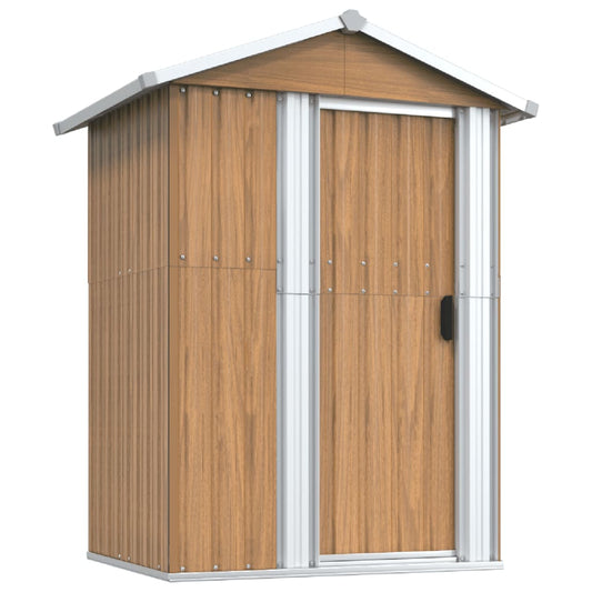Garden Shed Brown 126x97.5x177 cm Galvanised Steel Garden Shed Brown 126x97.5x177 cm Galvanised Steel