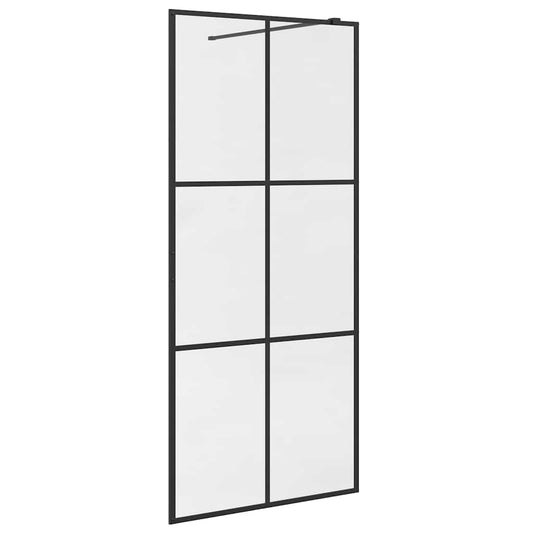 151024 vidaXL Walk-in Shower Wall with Clear ESG Glass 90x195 cm Black 151024 vidaXL Walk-in Shower Wall with Clear ESG Glass 90x195 cm Black