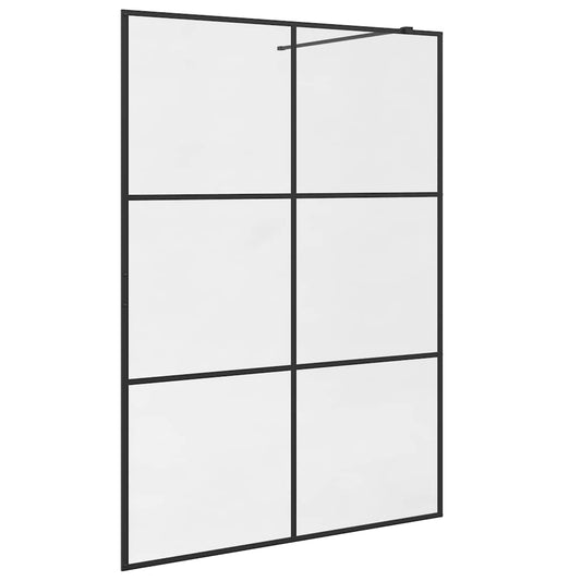 Walk-in Shower Wall with Clear ESG Glass 140x195 cm Black Walk-in Shower Wall with Clear ESG Glass 140x195 cm Black