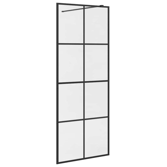 Walk-in Shower Wall with Clear ESG Glass 80x195 cm Black Walk-in Shower Wall with Clear ESG Glass 80x195 cm Black