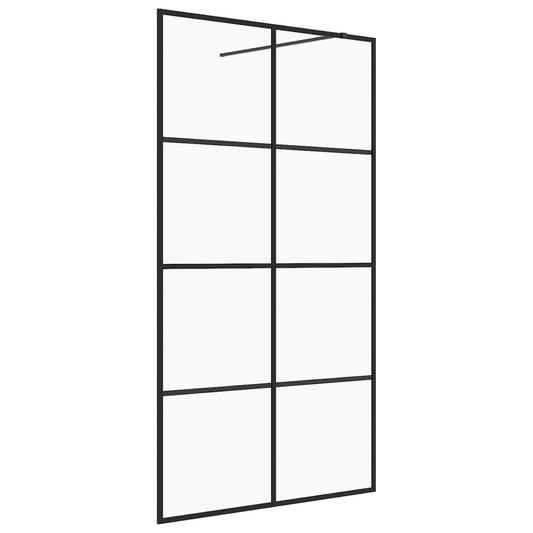 Walk-in Shower Wall with Clear ESG Glass 90x195 cm Black Walk-in Shower Wall with Clear ESG Glass 90x195 cm Black