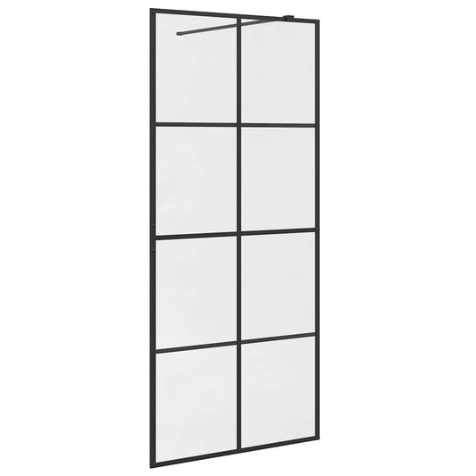 Walk-in Shower Wall with Clear ESG Glass 90x195 cm Black Walk-in Shower Wall with Clear ESG Glass 90x195 cm Black