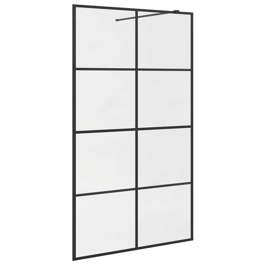 Walk-in Shower Wall with Clear ESG Glass 115x195 cm Black Walk-in Shower Wall with Clear ESG Glass 115x195 cm Black