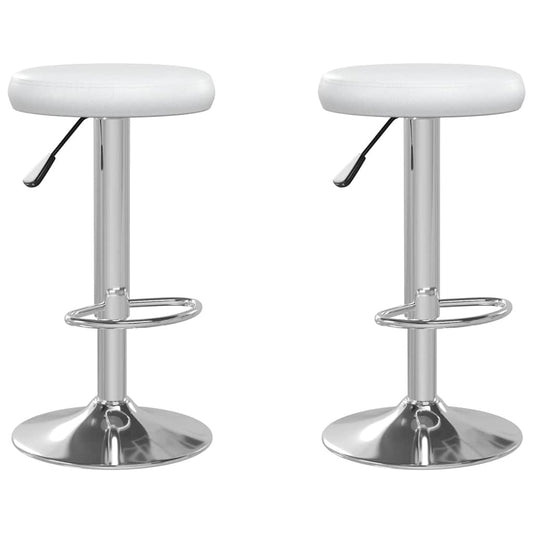 Bar Stools 2 pcs White Faux Leather Bar Stools 2 pcs White Faux Leather