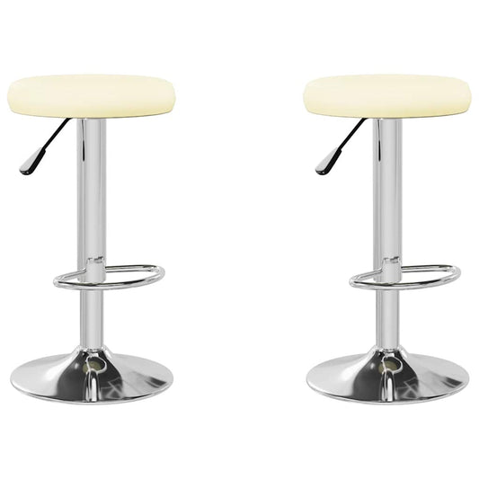 Bar Stools 2 pcs Cream Faux Leather Bar Stools 2 pcs Cream Faux Leather
