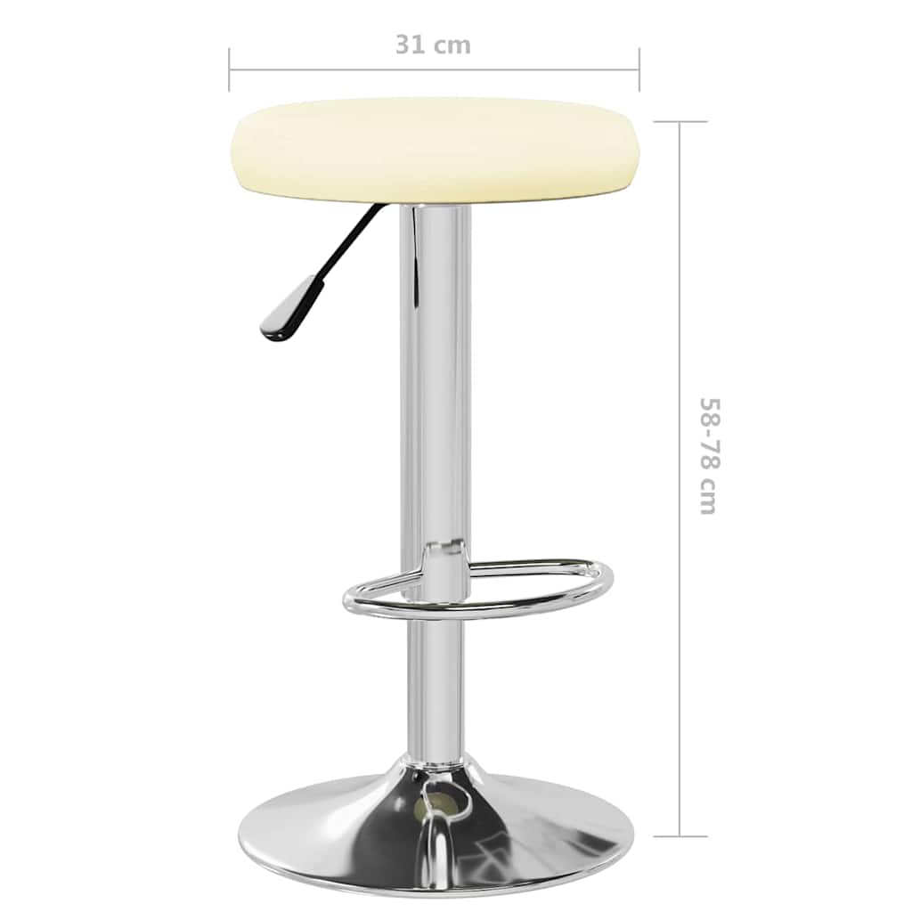Bar Stools 2 pcs Cream Faux Leather