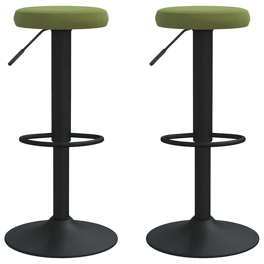 Bar Stools 2 pcs Light Green Velvet Bar Stools 2 pcs Light Green Velvet