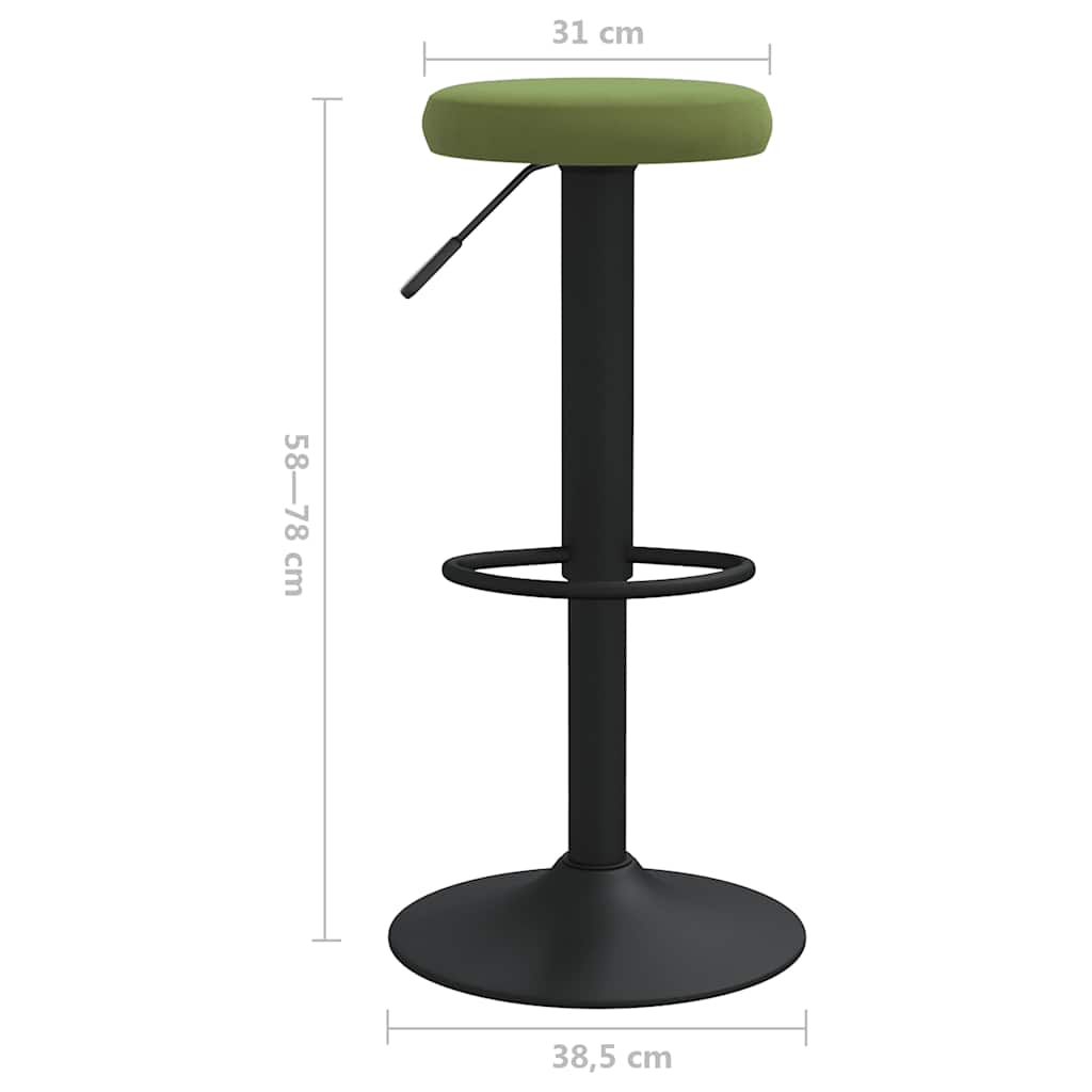 Bar Stools 2 pcs Light Green Velvet