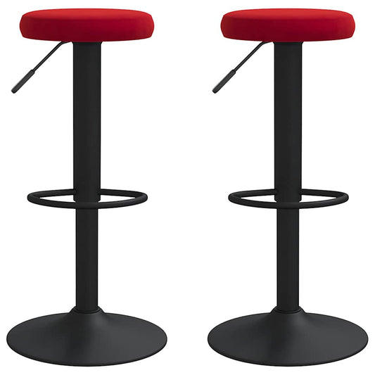 Bar Stools 2 pcs Wine Red Velvet Bar Stools 2 pcs Wine Red Velvet