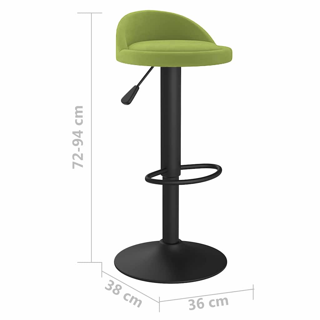 Bar Stool Light Green Velvet
