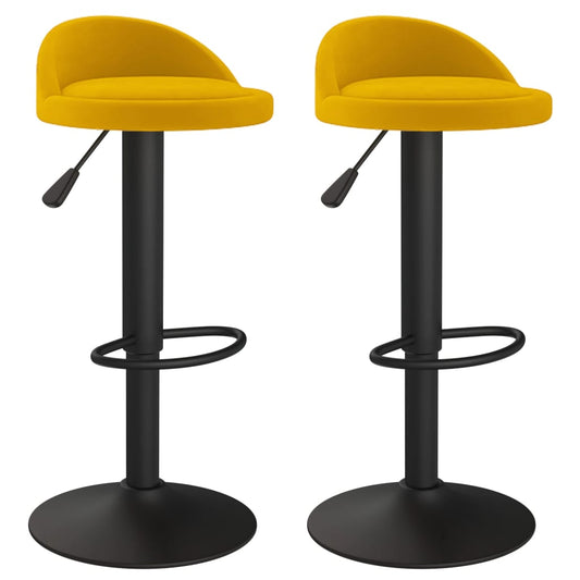 Bar Stools 2 pcs Yellow Velvet Bar Stools 2 pcs Yellow Velvet