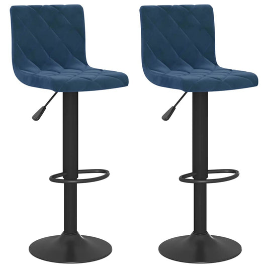 Bar Stools 2 pcs Blue Velvet Bar Stools 2 pcs Blue Velvet