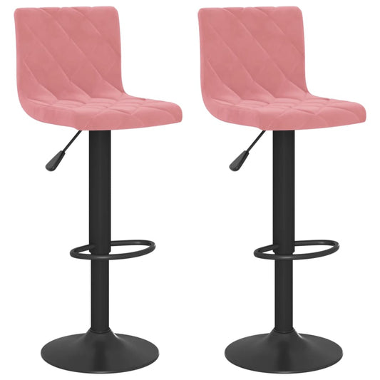 Bar Stools 2 pcs Pink Velvet Bar Stools 2 pcs Pink Velvet