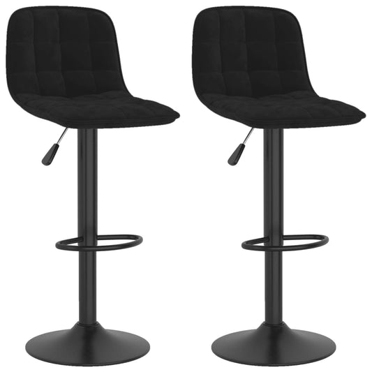 Bar Stools 2 pcs Black Velvet Bar Stools 2 pcs Black Velvet
